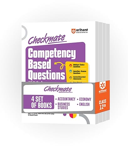 Checkmate Series for Class 12 | Competency Based Questions for Accountancy, Economics, Business Studies, and English Core I Boards 2025 (Set of 4 Books)